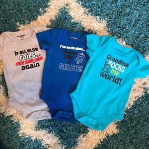🔹2/$12🔹0-3 mo Garanimals bodysuits with sayings